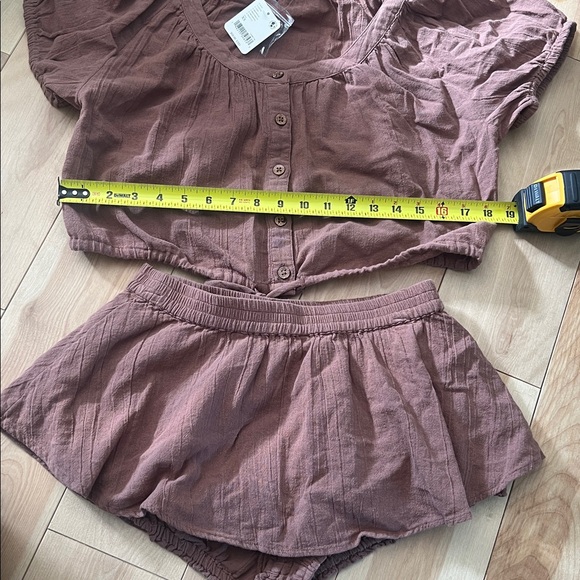 Free People cotton two piece set in brownie - Picture 4 of 8